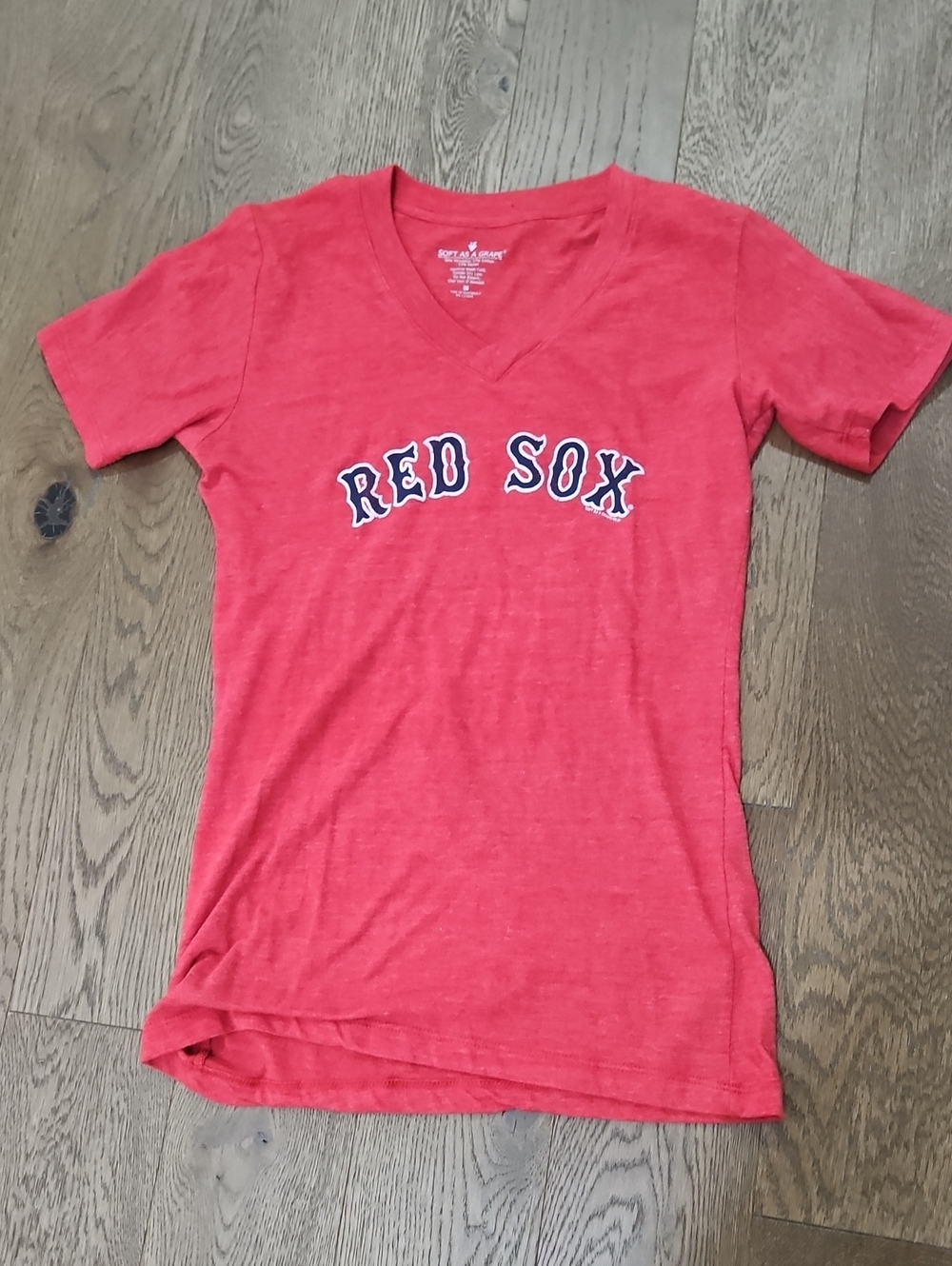 Women's Red V-Neck 'Red Sox' Short Sleeve Tee